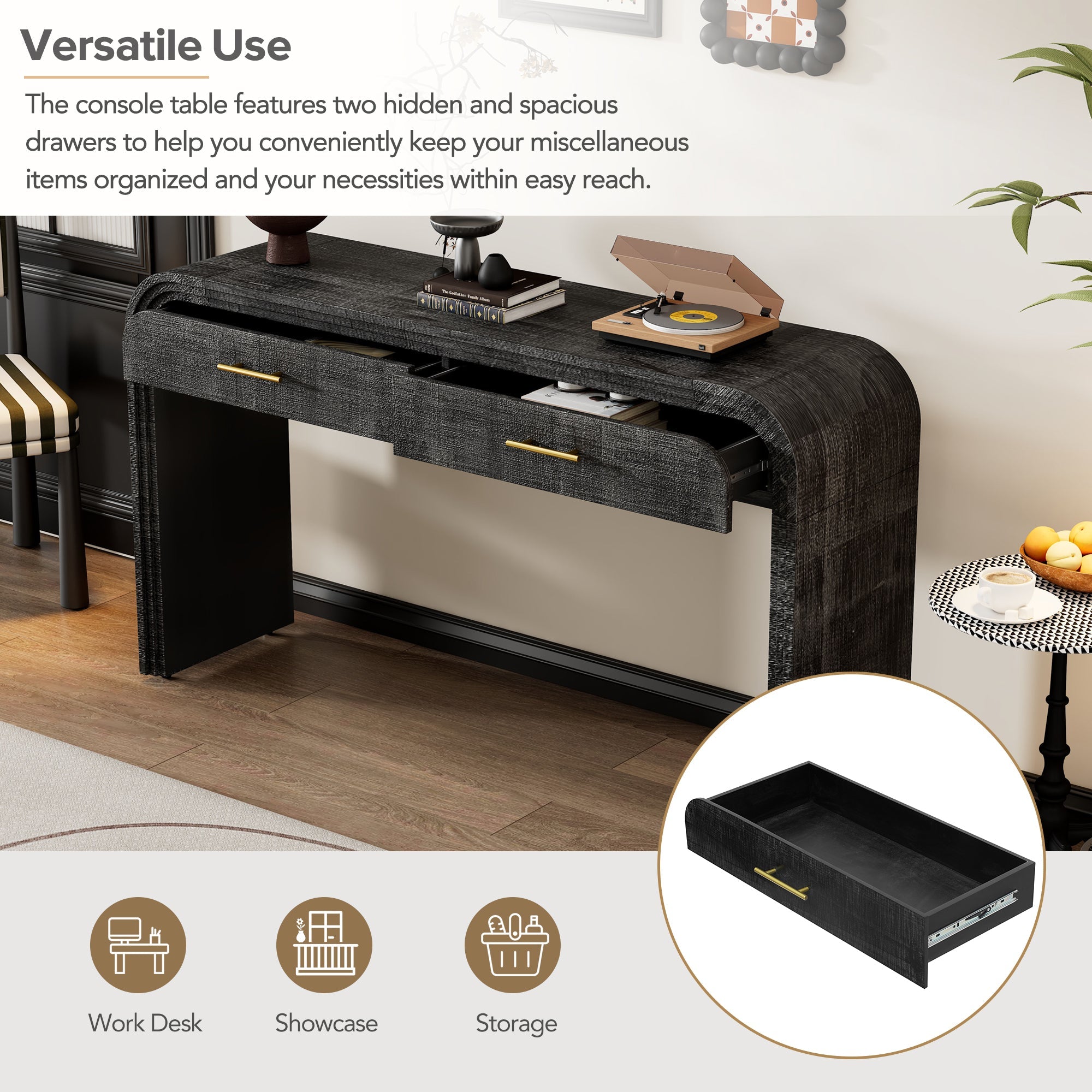 Unique Retro Silhouette Console Table with Open Style