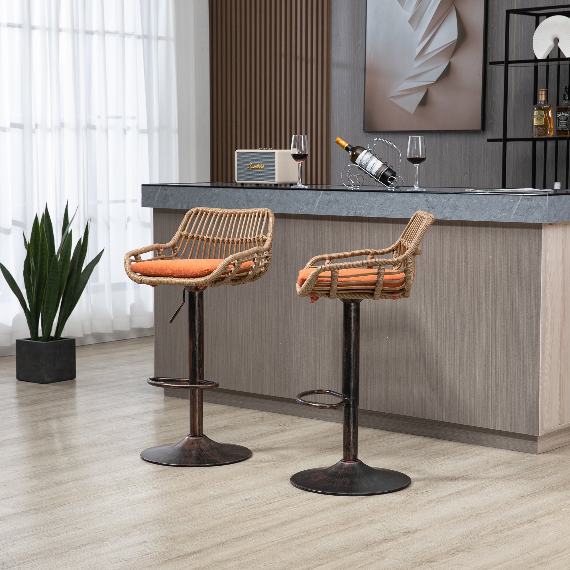Modern Swivel Bar Stools (Set of 2)
