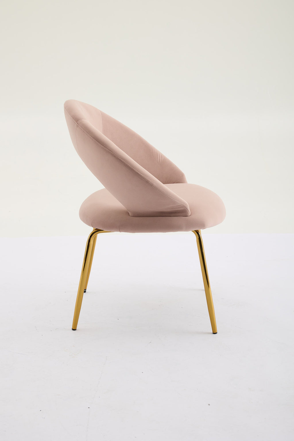 Velvet/Teddy Fabric Dining Chairs with Curved Backrest