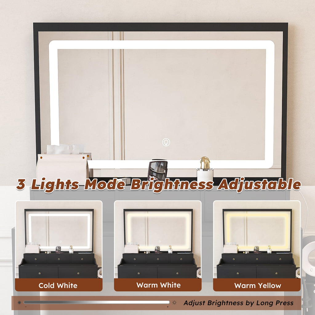 Modern Makeup Vanity Set with Power Outlet