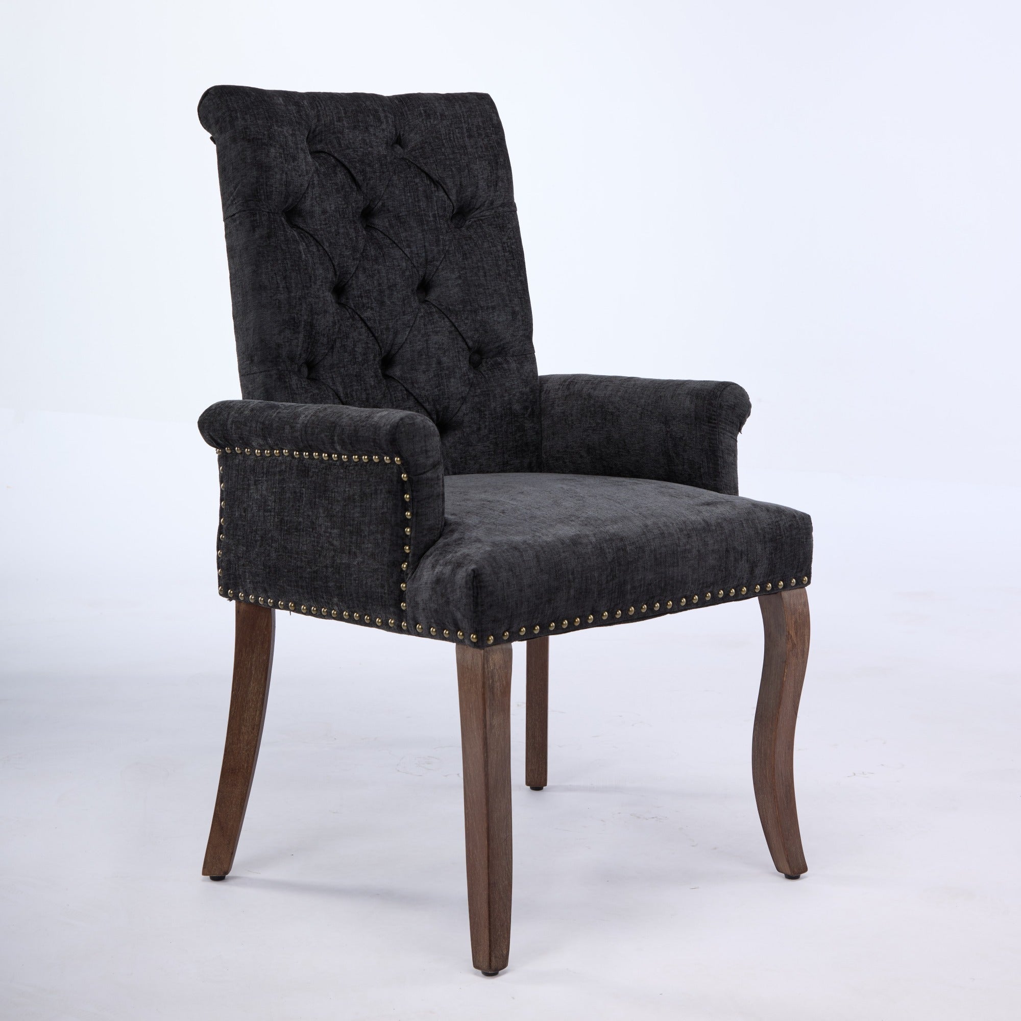 Elegant Upholstered Chenille Fabric Accent Dining Chair