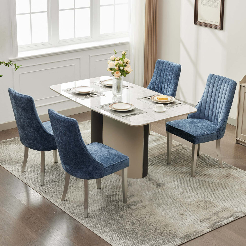 Rayon Cloth Flocking Chenille Dining Chairs (Set of 2 )