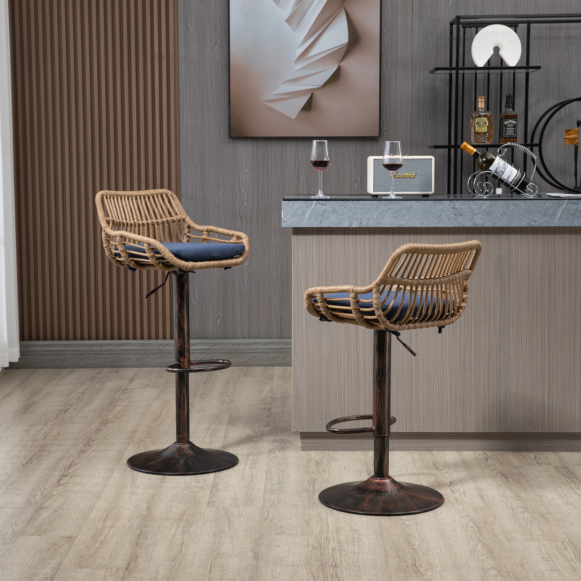 Modern Swivel Bar Stools (Set of 2)