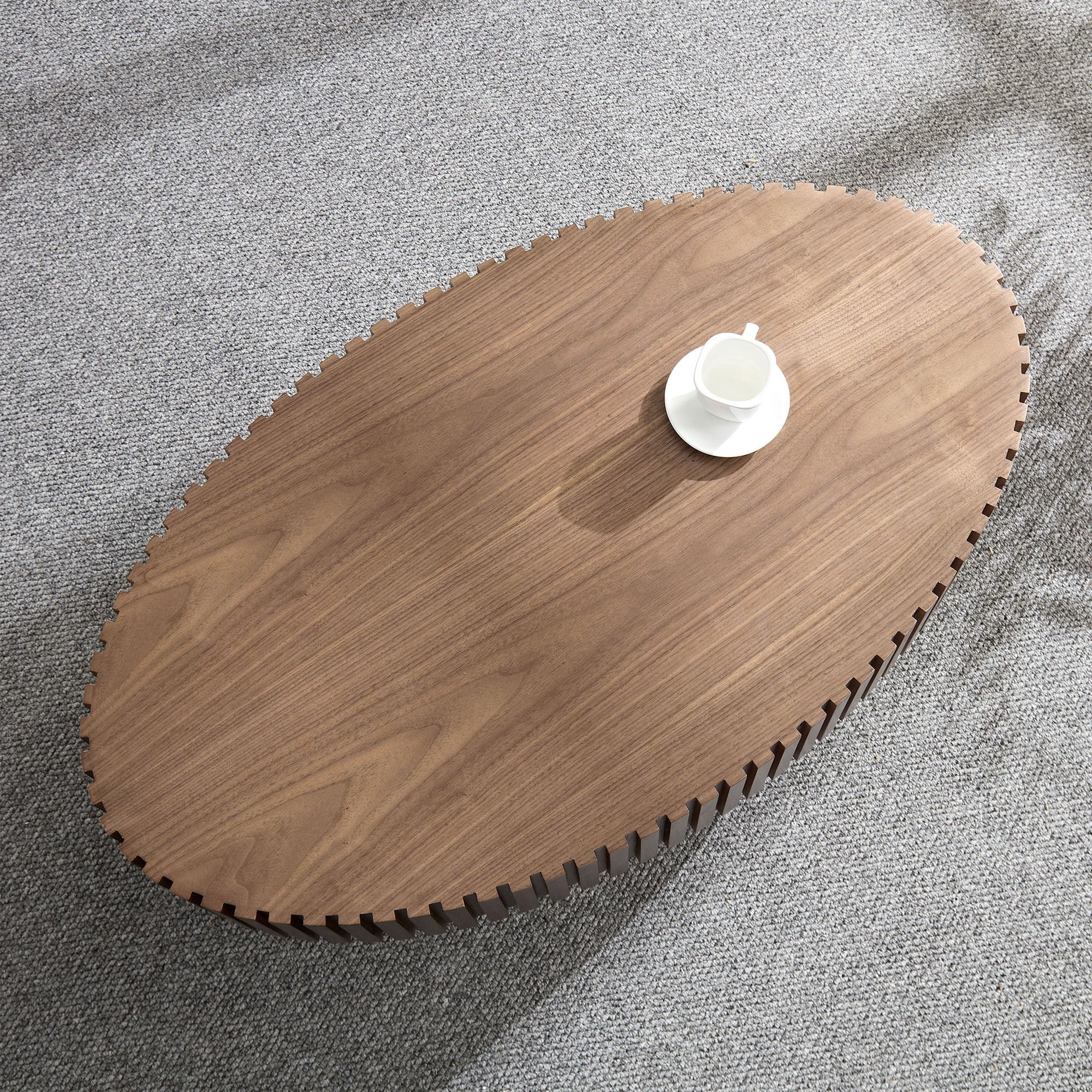 Modern MDF Handcraft Oval Coffee Table