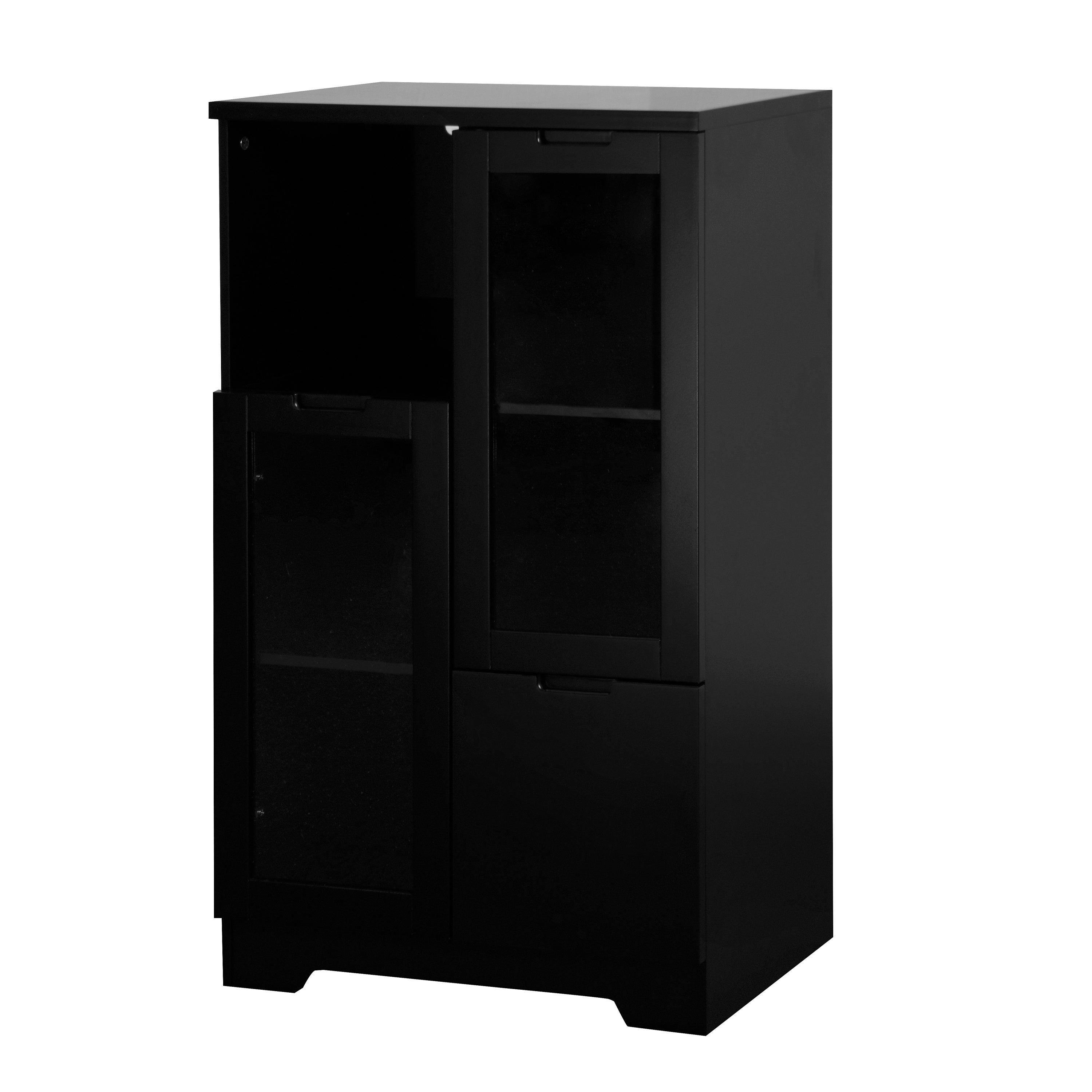 Modern MDF Painted Cabinet with Glass Doors and Drawer