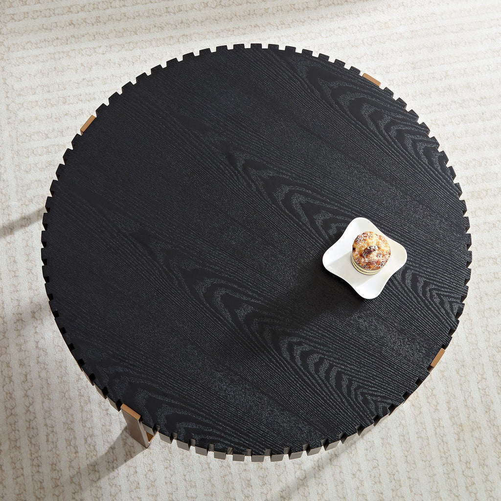 Modern Handcraft Drum Round Coffee Table