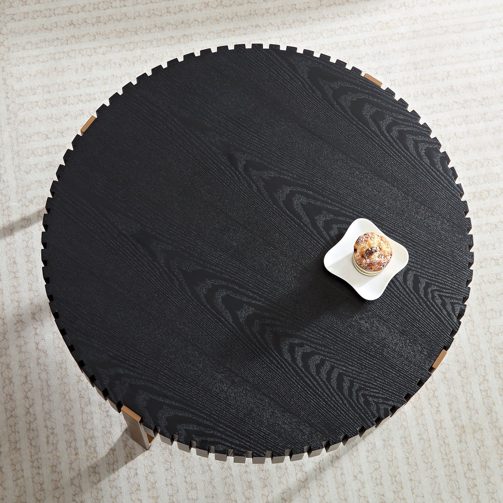 Modern Handcraft Drum Round Coffee Table