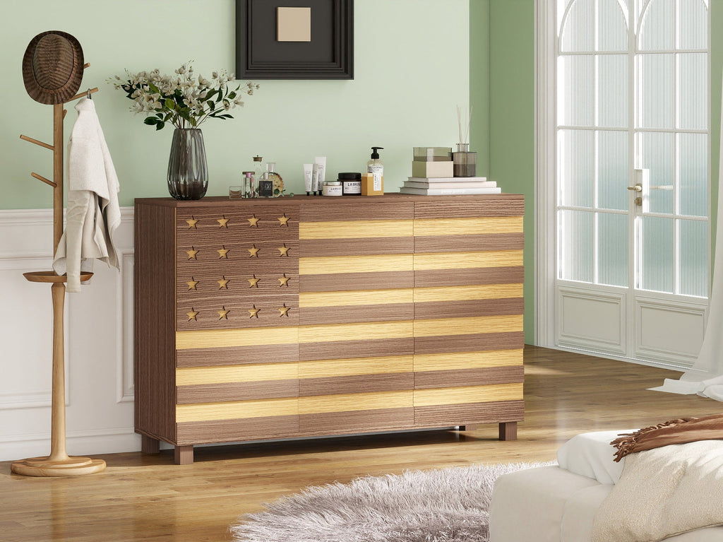 55' Buffet Sideboard Cabinet with Hand Carved Craftsmanship