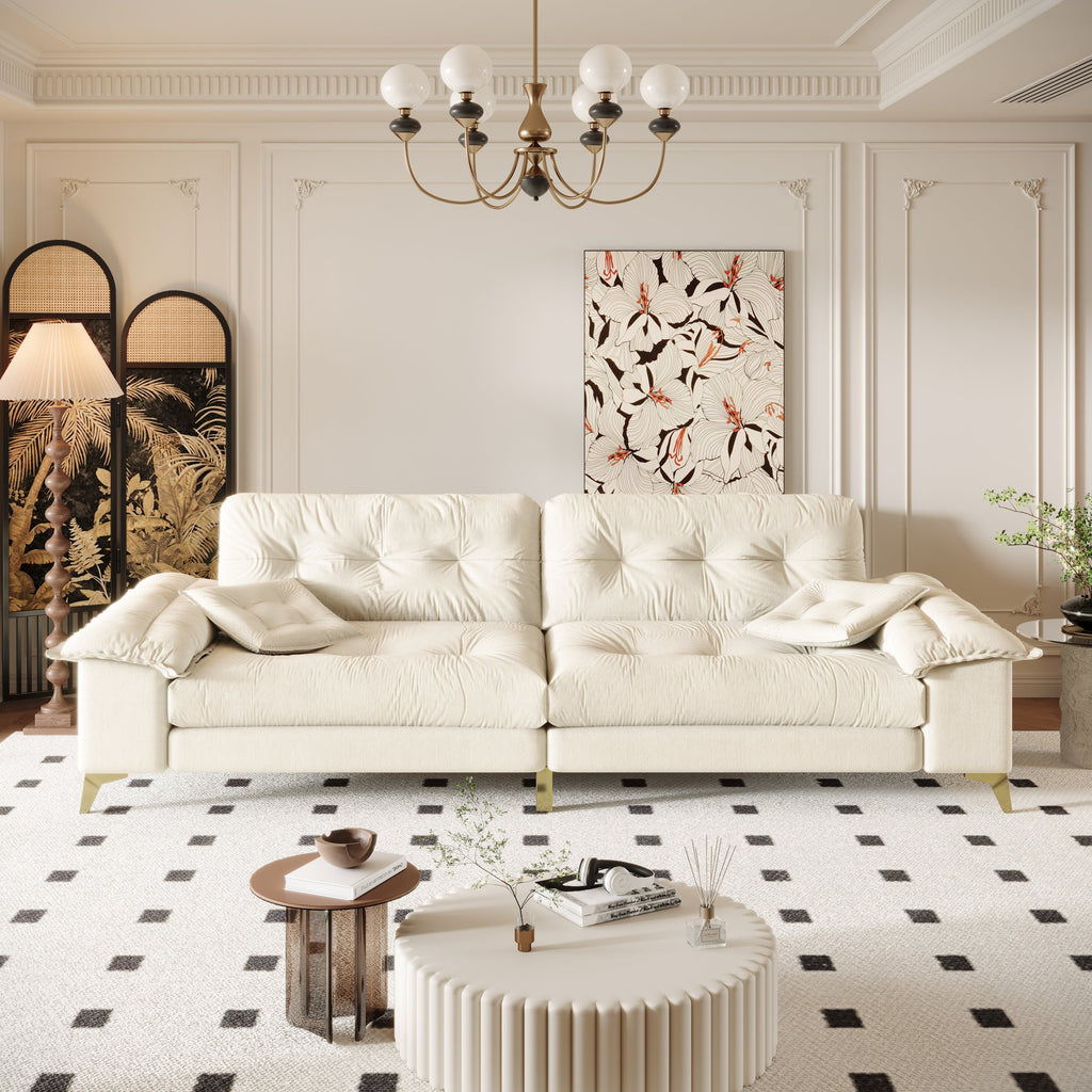104.7 ' Modern 4-Seat Cloud Sofa with Wide Removable Armrests
