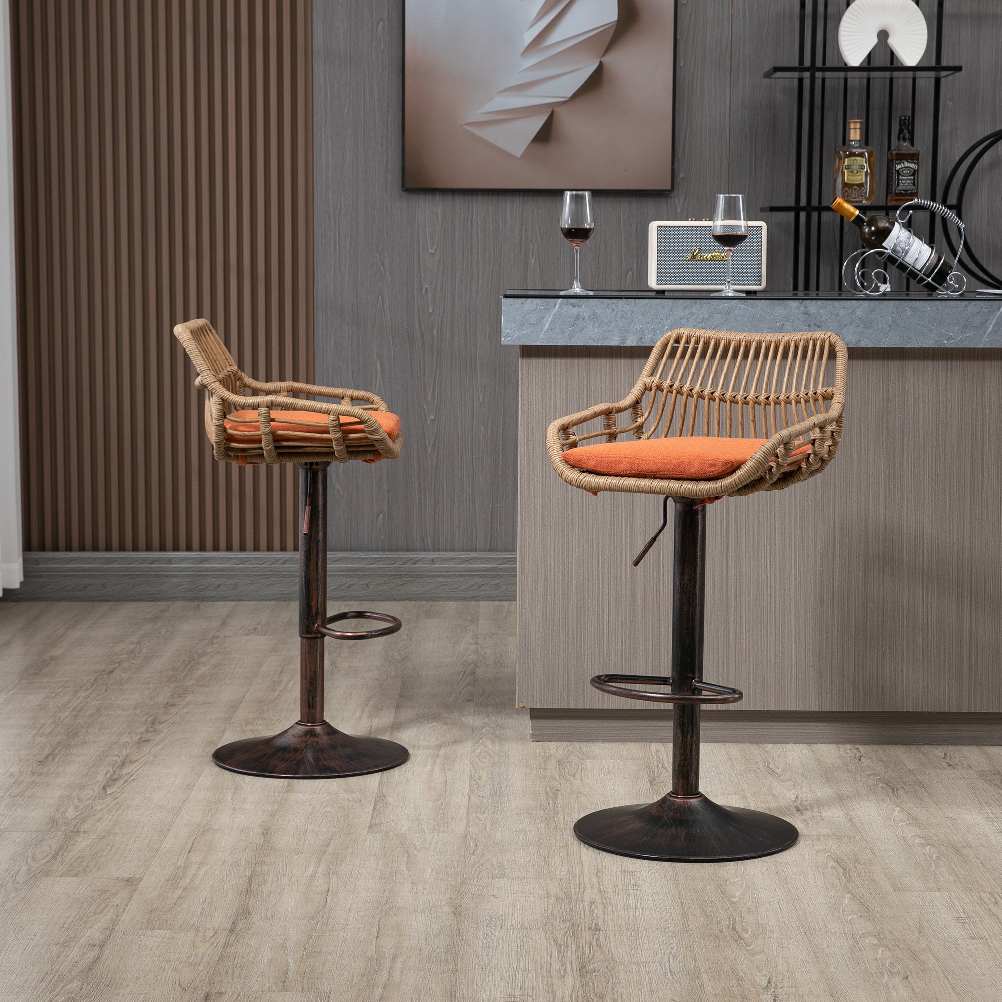 Modern Swivel Bar Stools (Set of 2)