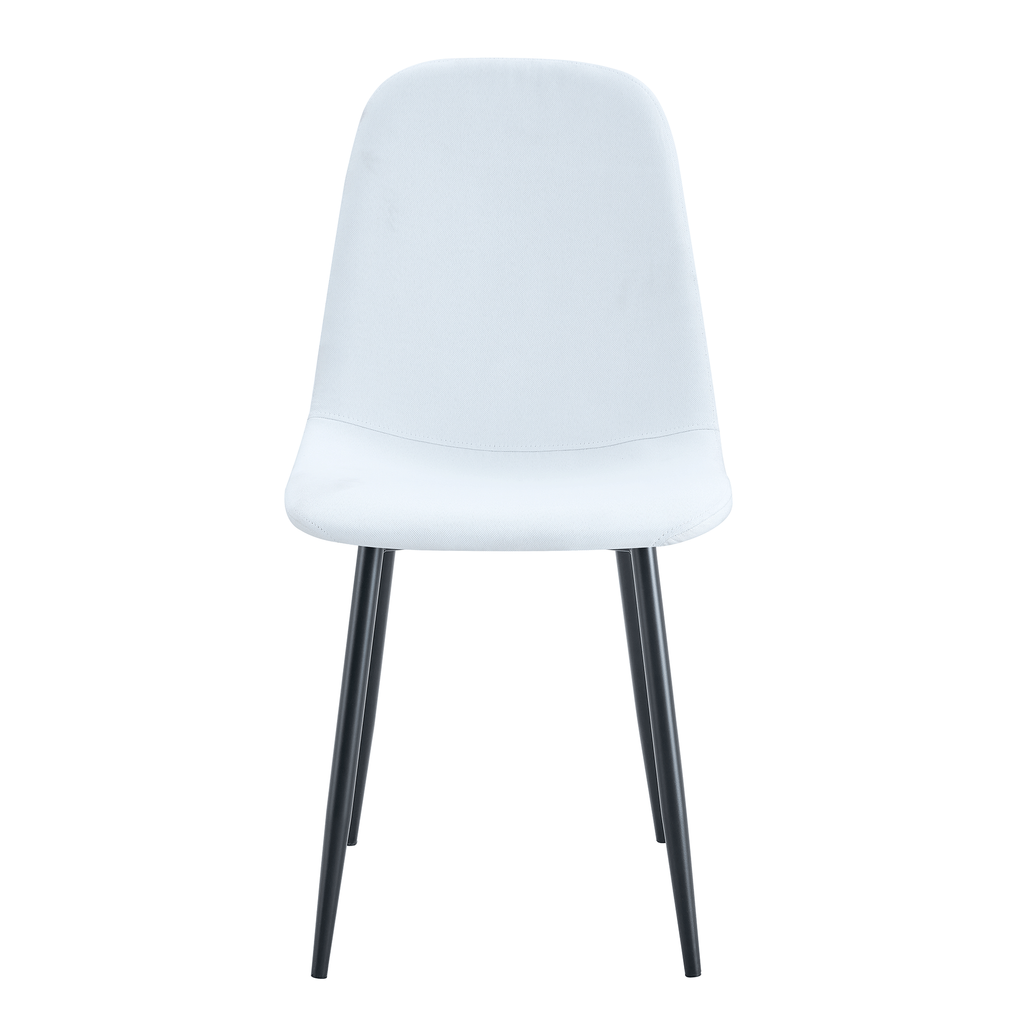 Luxury Simple Chair Black Linen Dining Chair  (Set of 4)