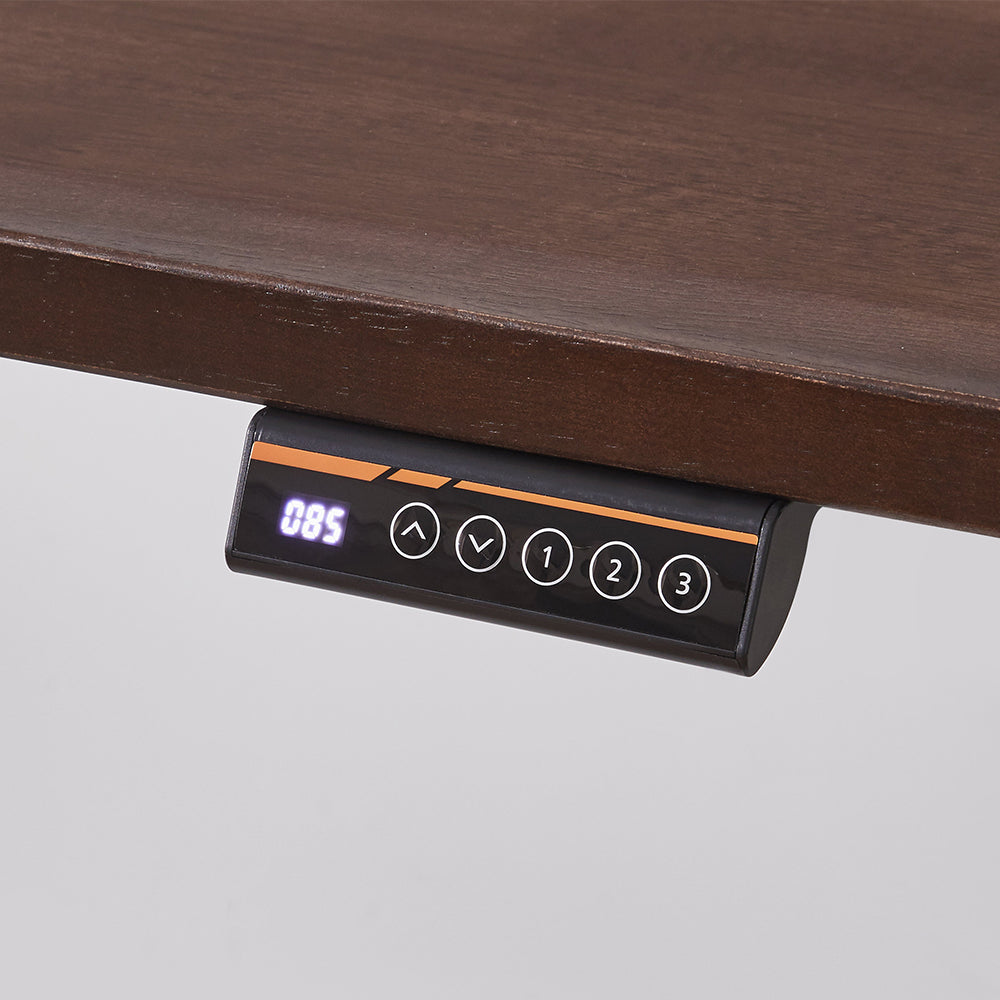 Solid Rubberwood Electric Adjustable Height Ergonomic Home Office Desk