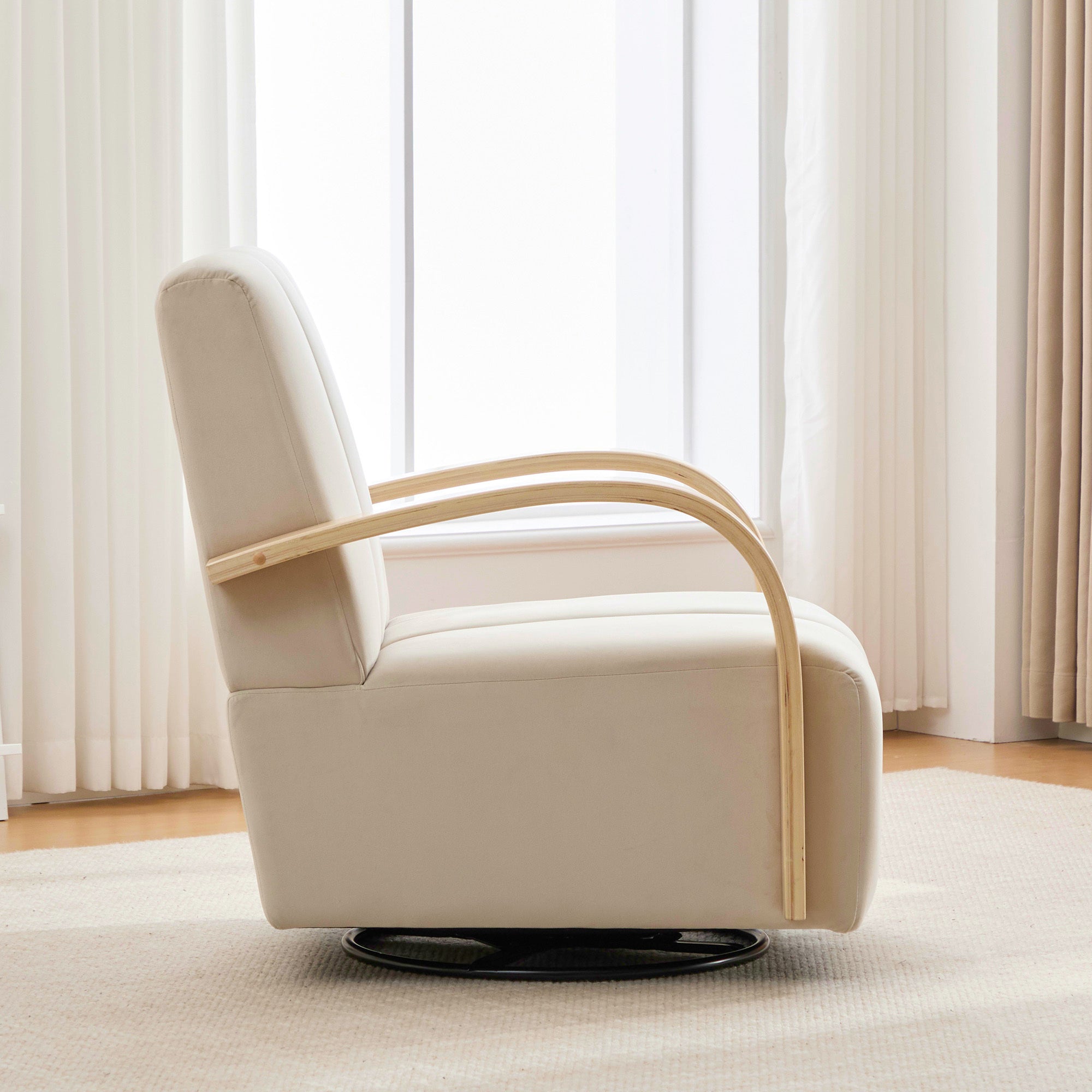 Modern Upholstered 360° Swivel Accent Chair