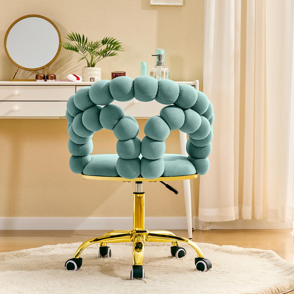 Coloful Modern Velvet Adjustable Swivel Desk Chair with Bubble Back