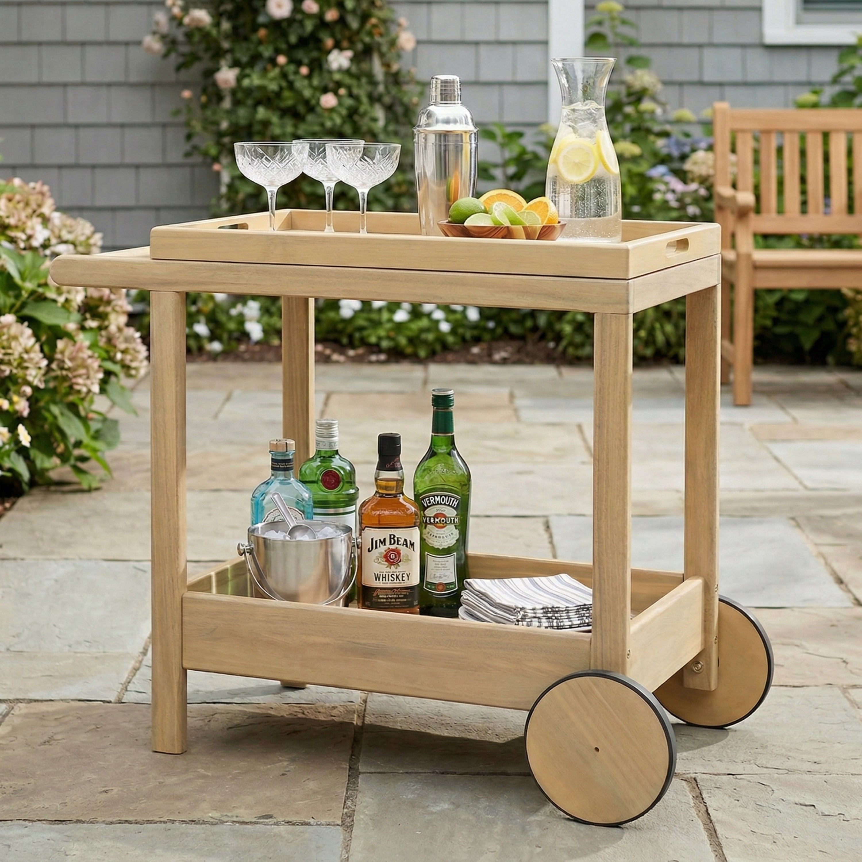 Outdood Rolling Bar Cart