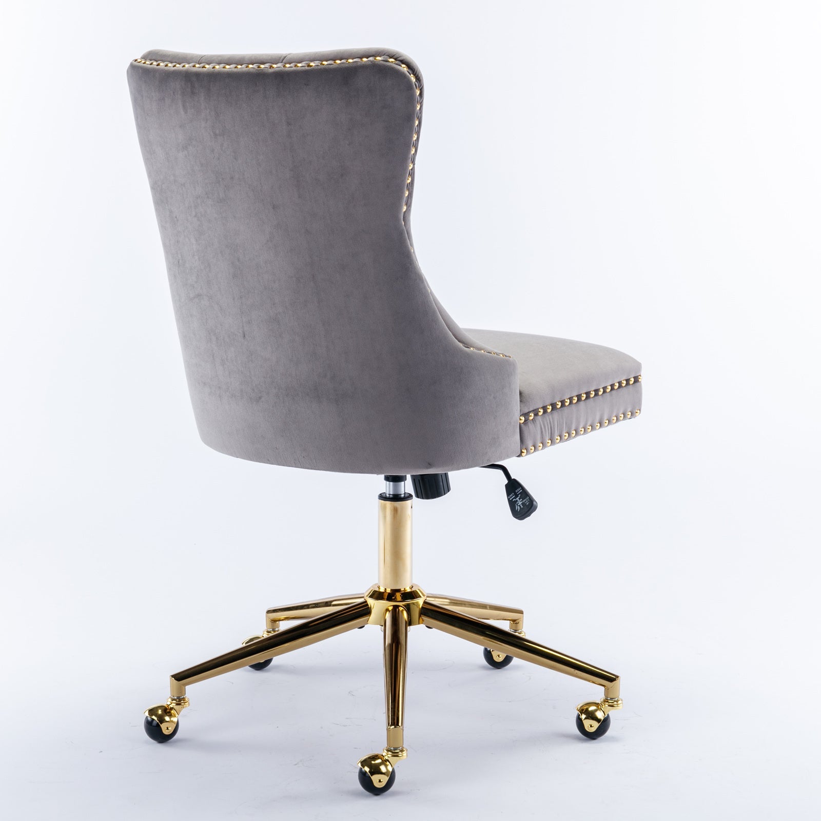 Adjustable Velvet Upholstered Tufted Button Home Office Chair
