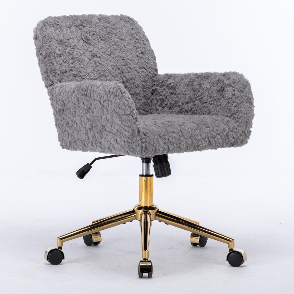 Violet Velve Home Office Chair with Golden Metal Base
