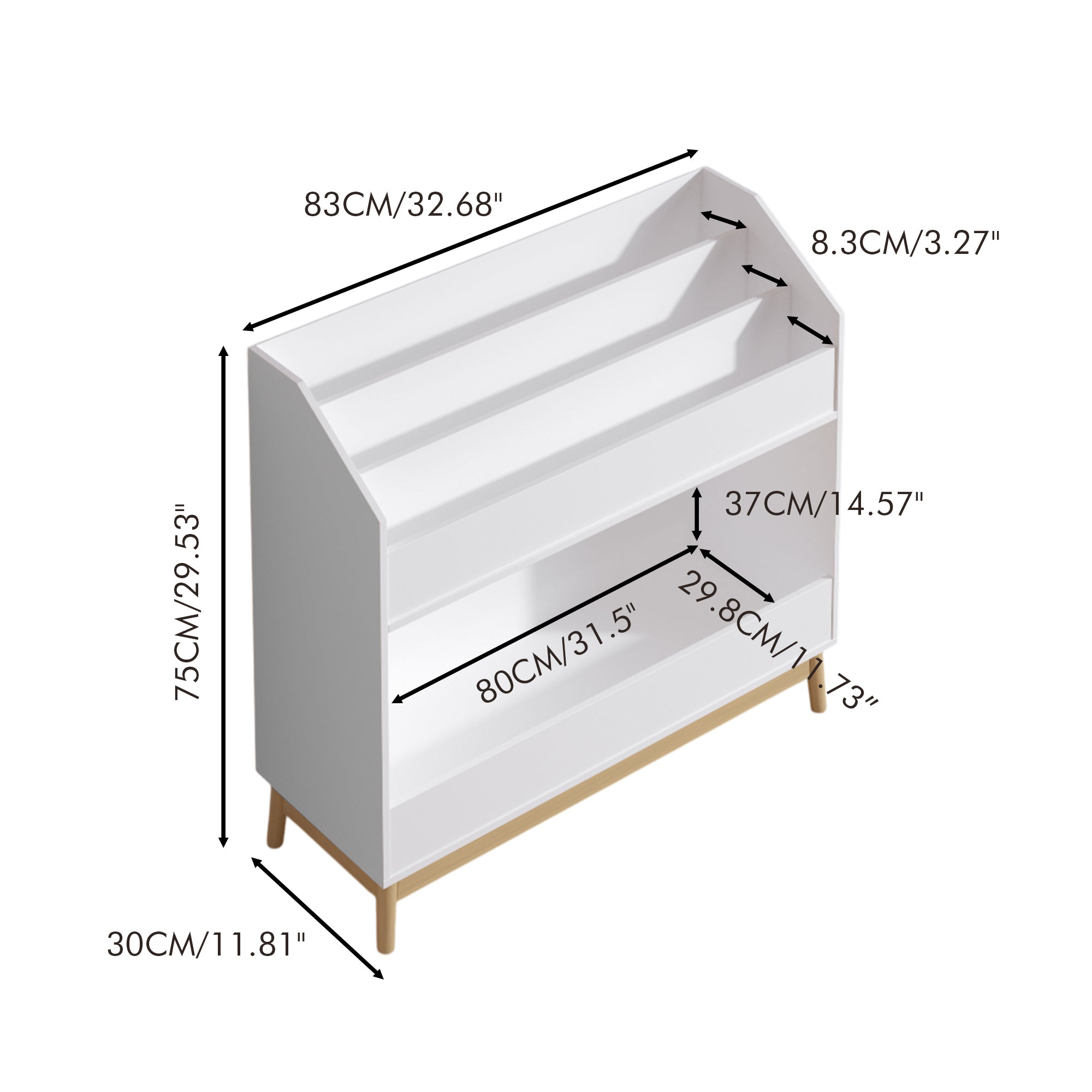 Toddler Book Display Shelf with Storage