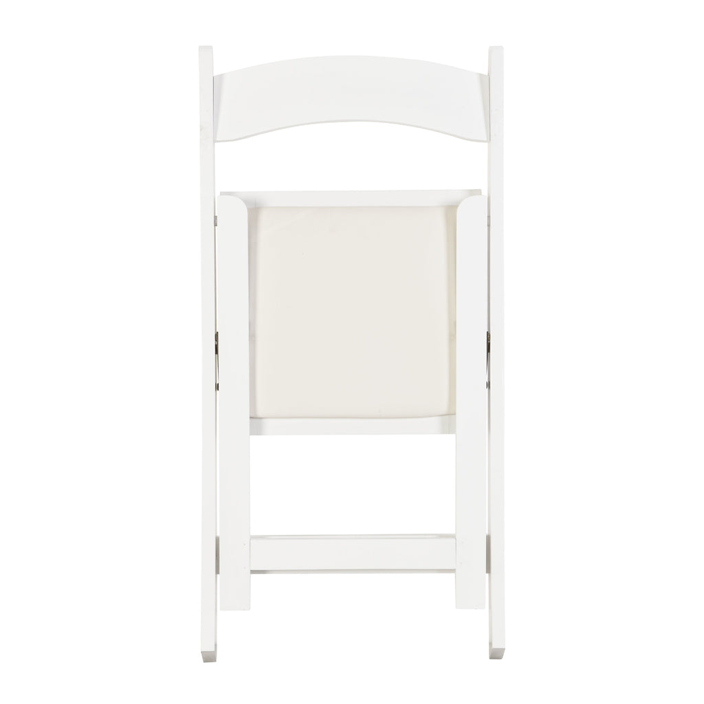 Set of 4 Folding Chairs Cushioned Solid Wood Space-Saving Dining Chairs