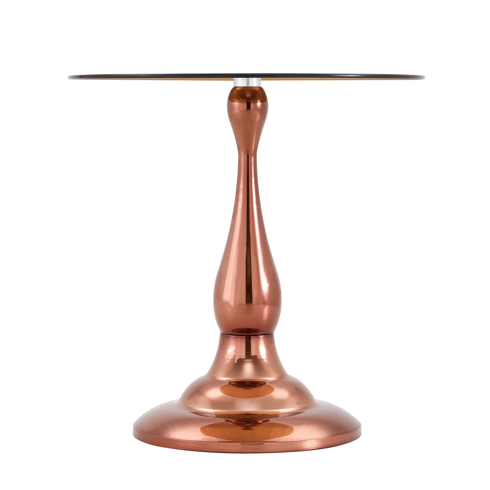 20" Small Luxury Metal Round Side Table with a Glass Top