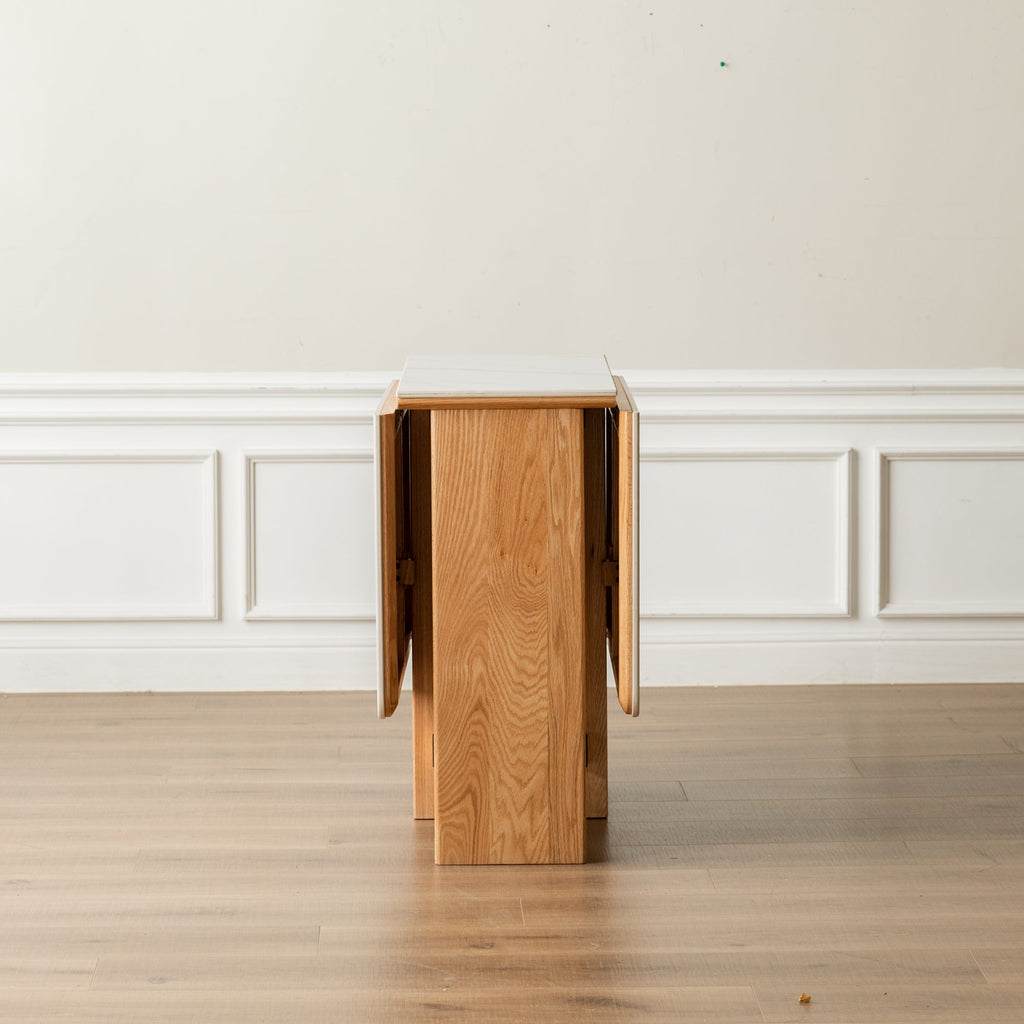 Natural Solid Oak Rock Slab Extending Dining Table