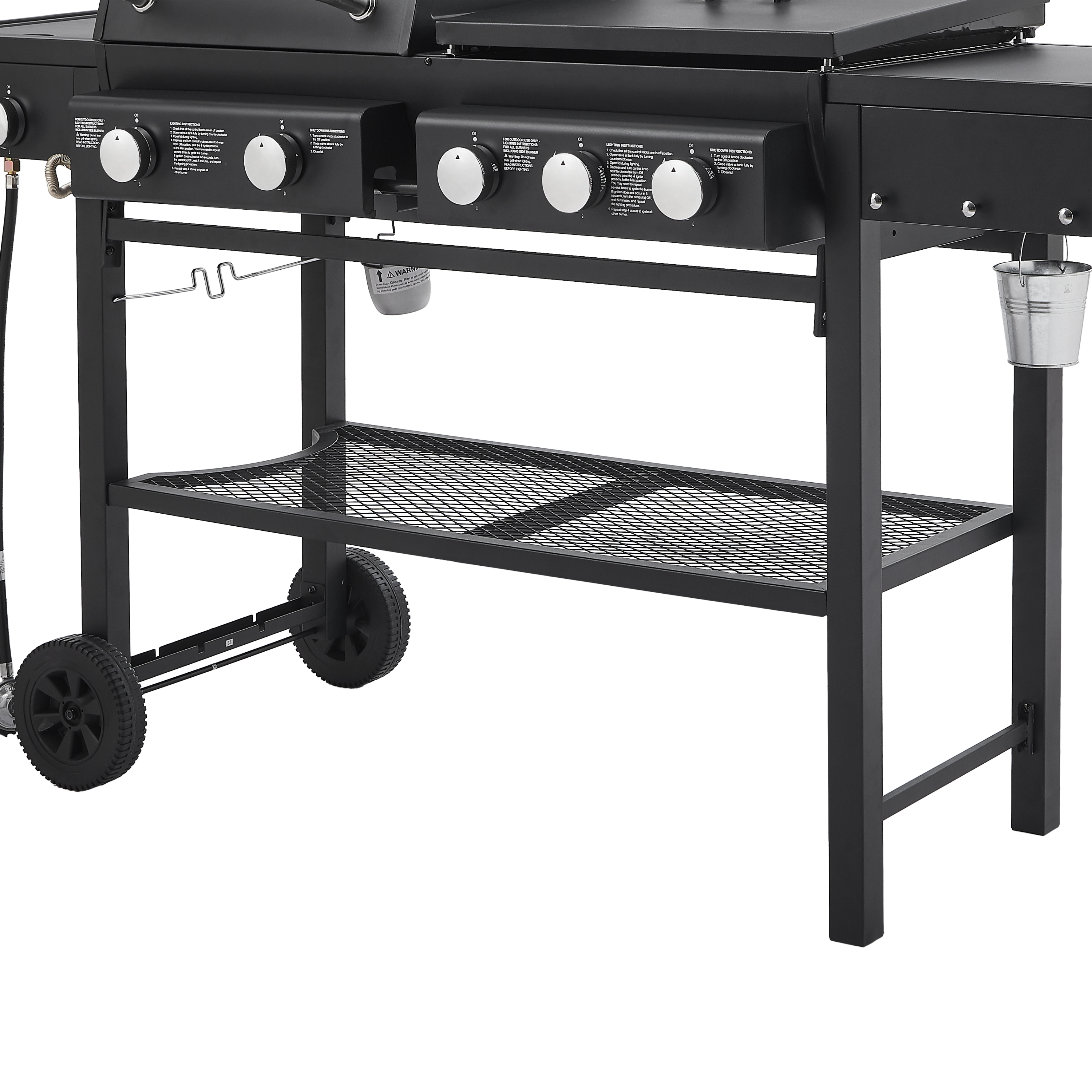 All-in-One 5 Burner Propane Gas Grill Griddle Combo 56000 BTU Heavy Duty Backyard BBQ