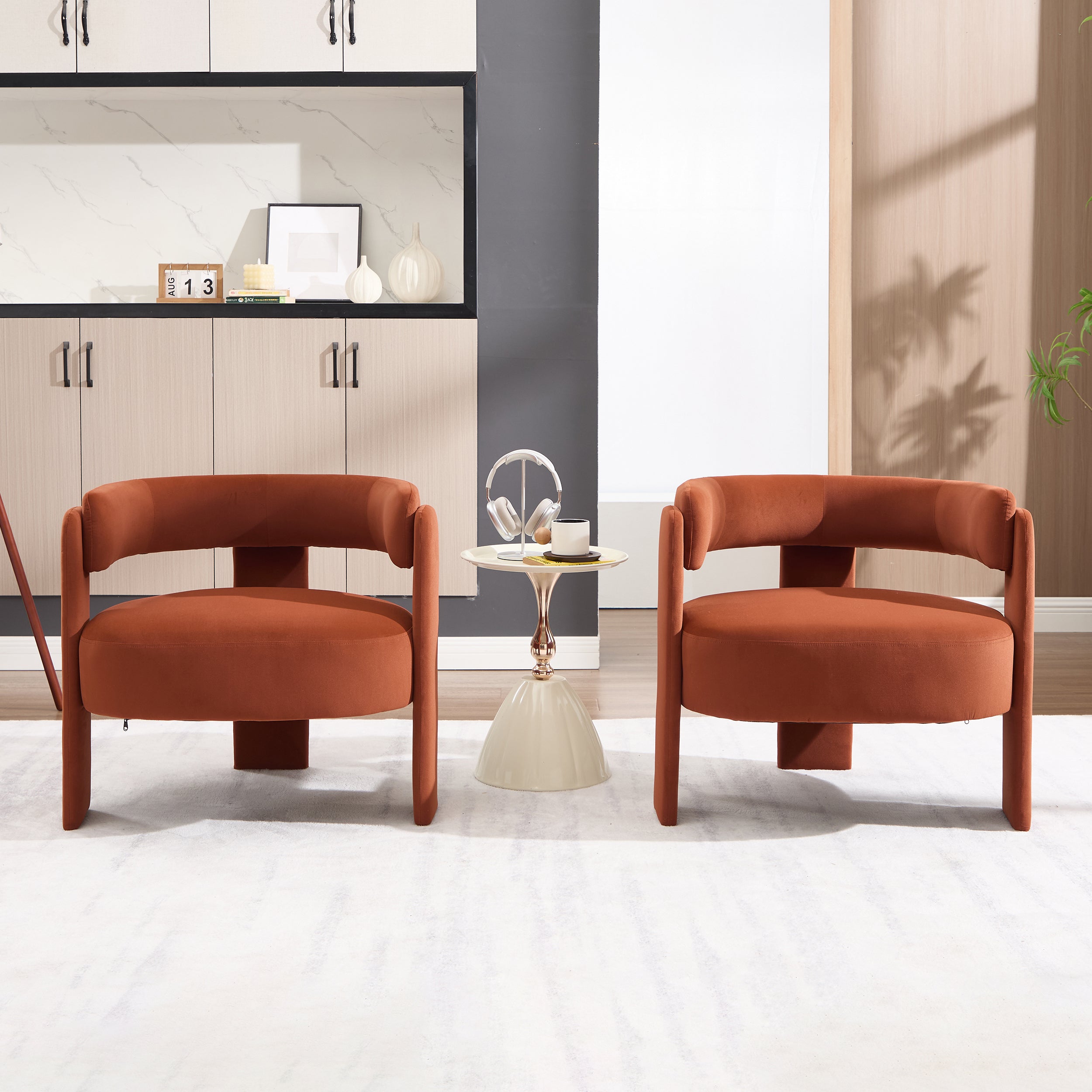 Mid-Century Velvet Comfy Single Sofa Accent Chair