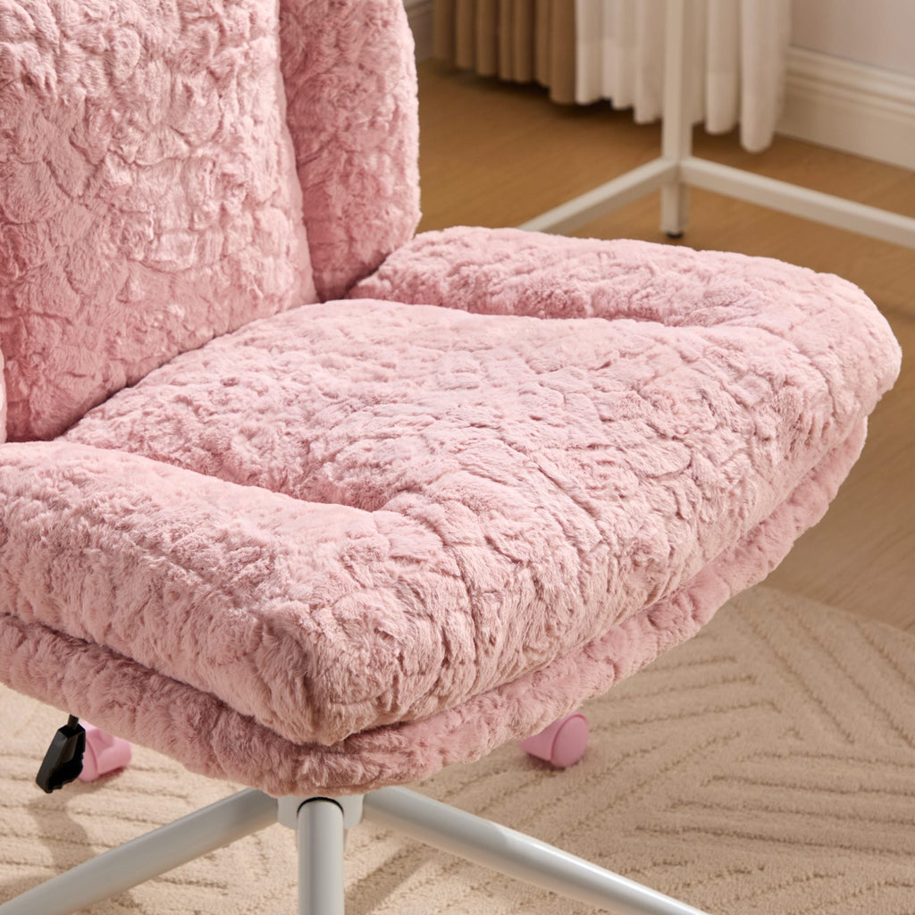 W26.4 inch Wider Artificial Rabbit Hair Home Office Chair
