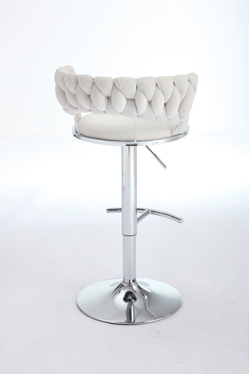 2PCS Metal Bar Stools with Chrome Footrest and Base