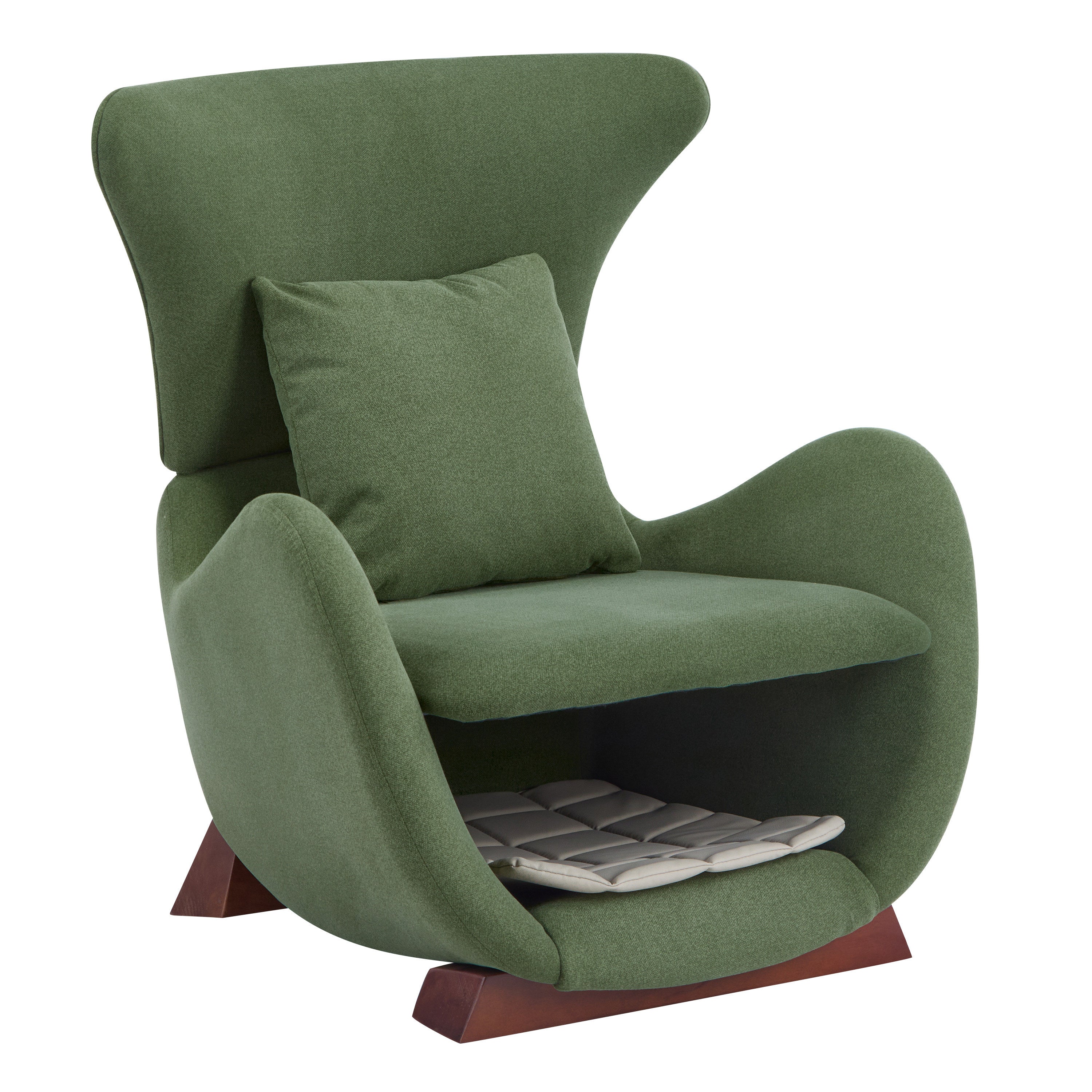 Modern Brown Polyester Accent Chair with Pet/Storage Space