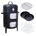 17 Inch Steel Charcoal Smoker Heavy Duty BBQ Grill Outdoor Cooking Black