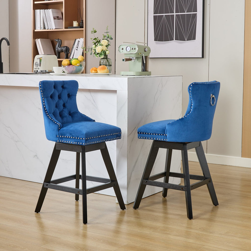 Swivel Velvet Barstools (Set of 2)
