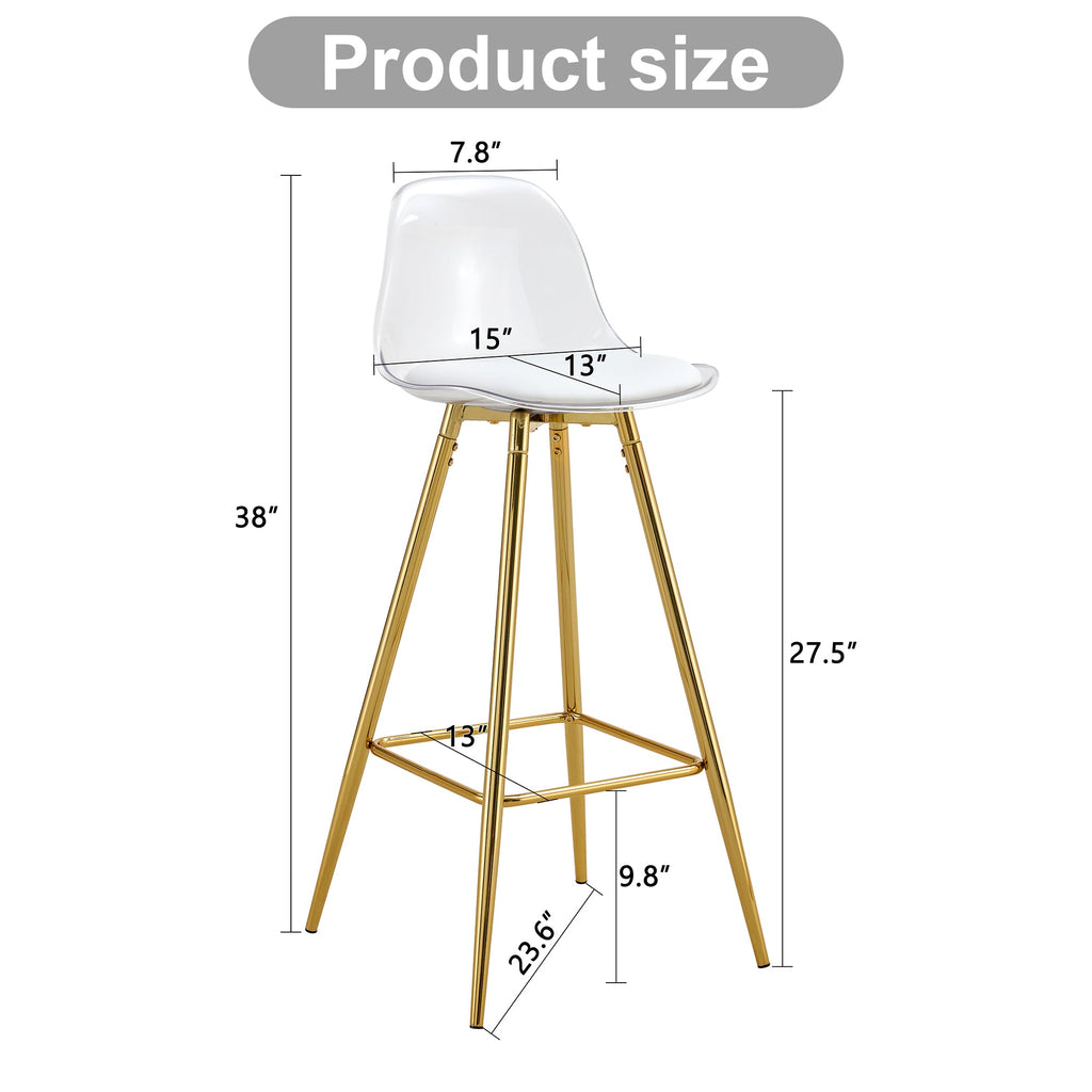 Stylish Upholstered Bar Chairs with Metal Legs