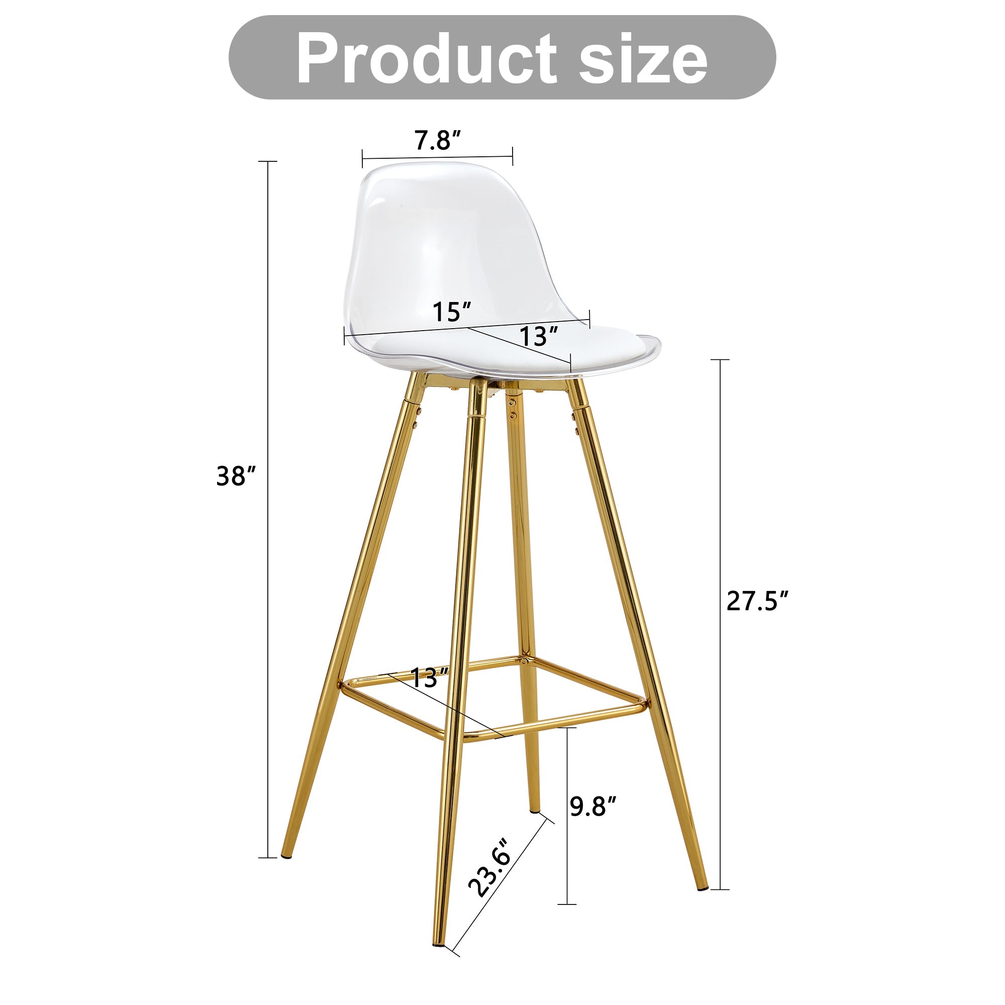 Stylish Upholstered Bar Chairs with Metal Legs