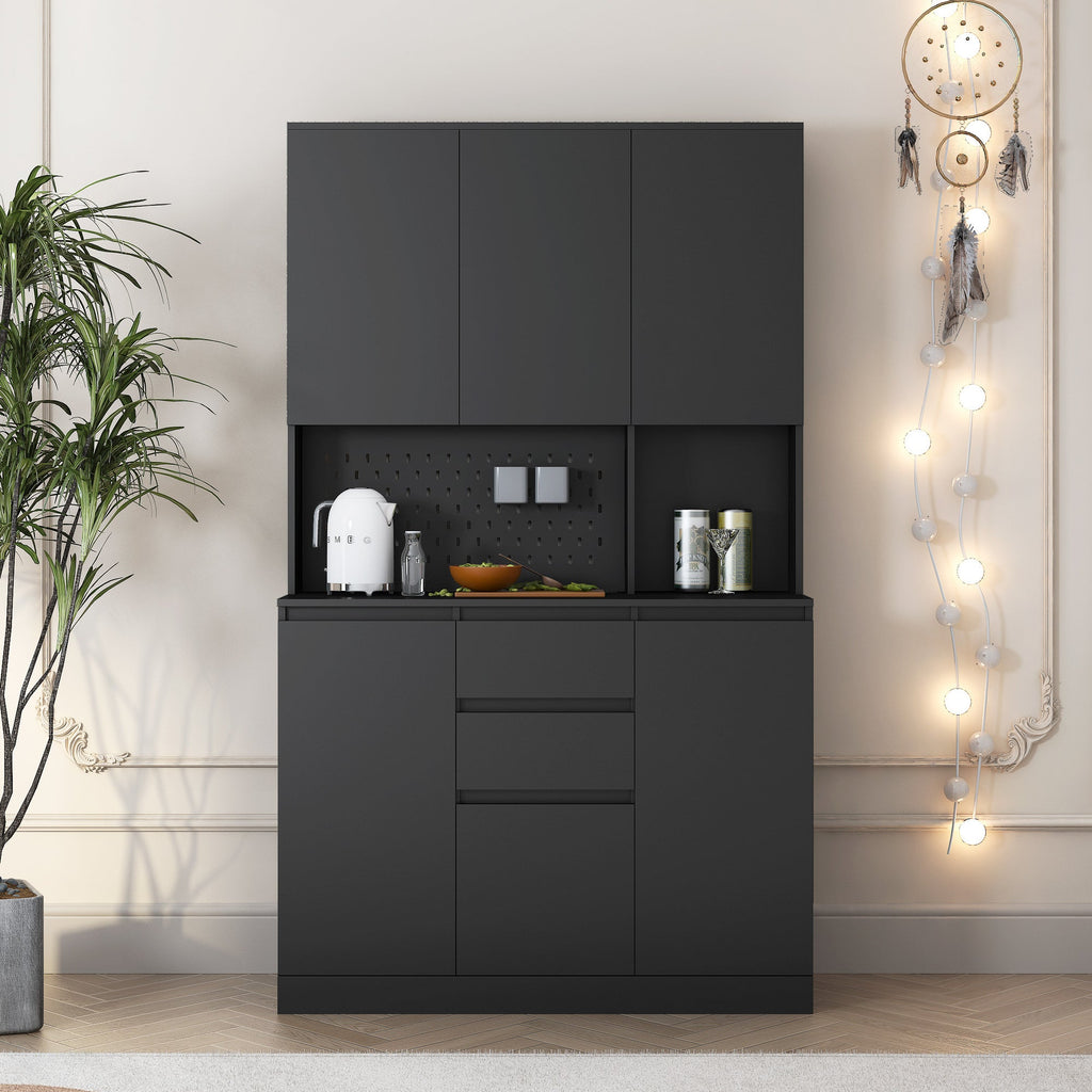 74" Freestanding Kitchen Pantry Cabinet