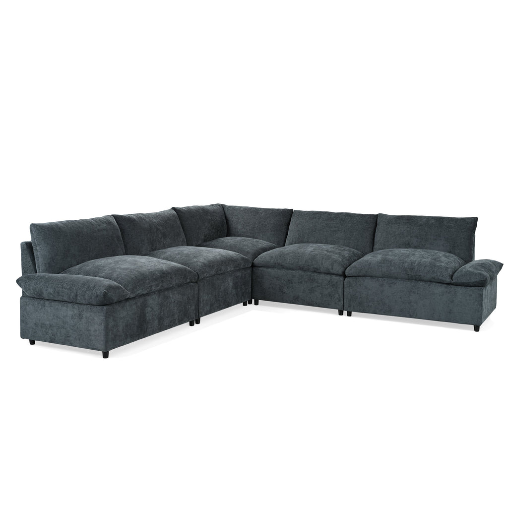 115.5' Modular Deep Gray Sectional Sofa