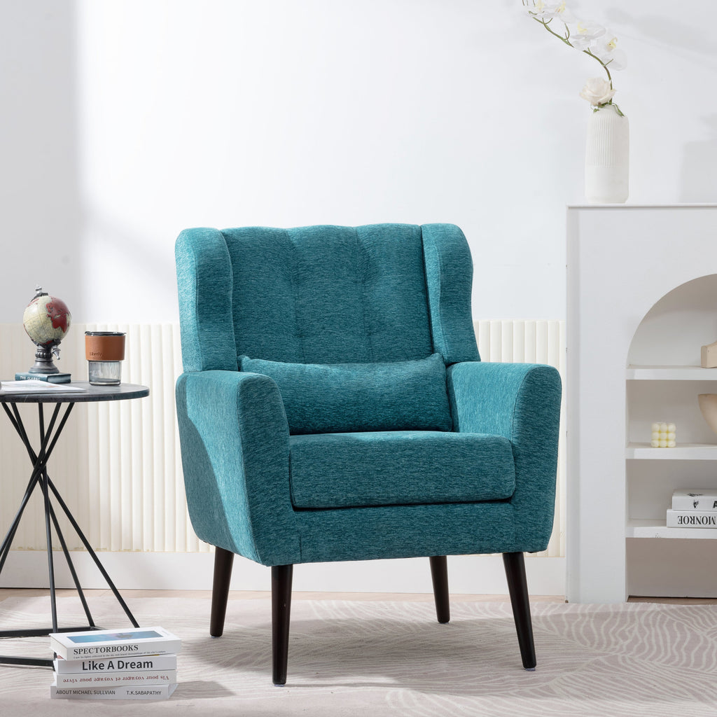 Mid-Century Chenille Accent Chair – Comfy Reading Chair with Lounge Style