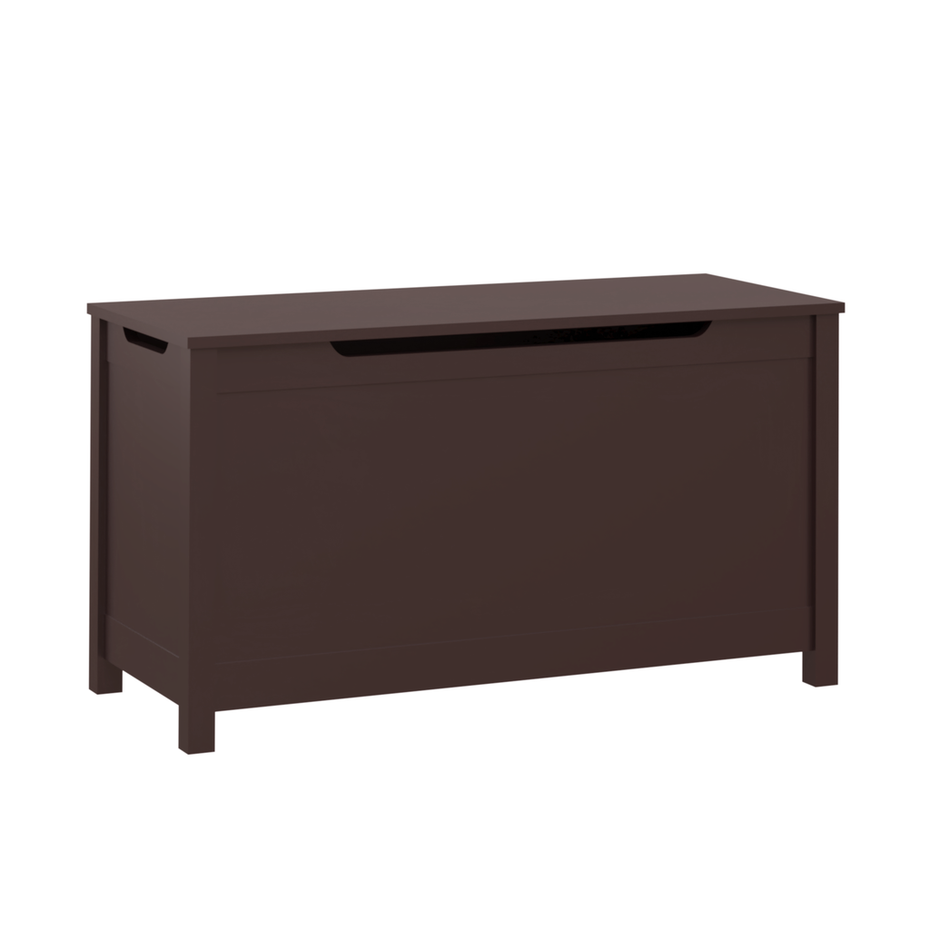 Kids Wooden Toy Box Storage with Safety Hinged Lid for Ages 2+