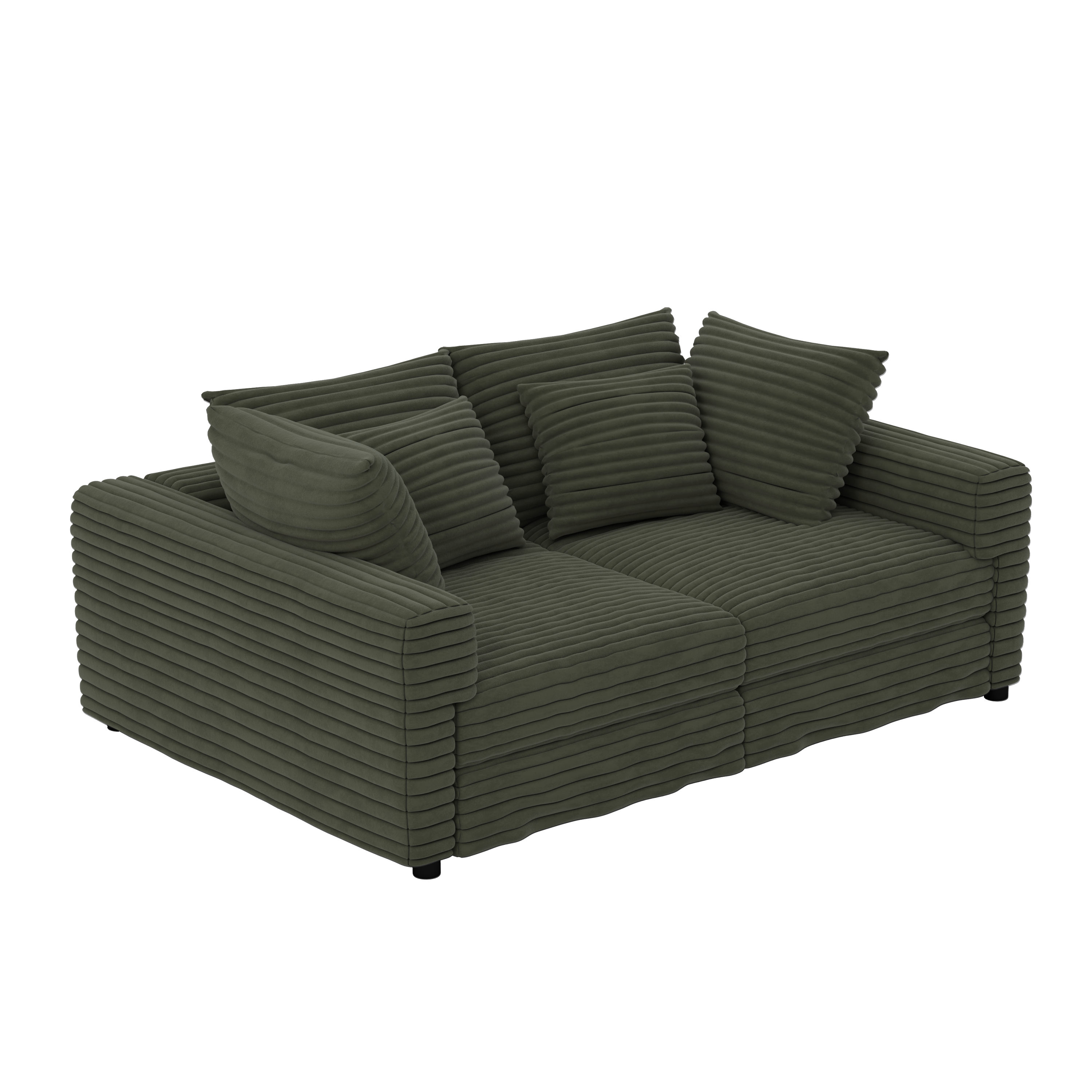 Modern 4 Seat Comfy Upholstered Sofa + Ottoman Option