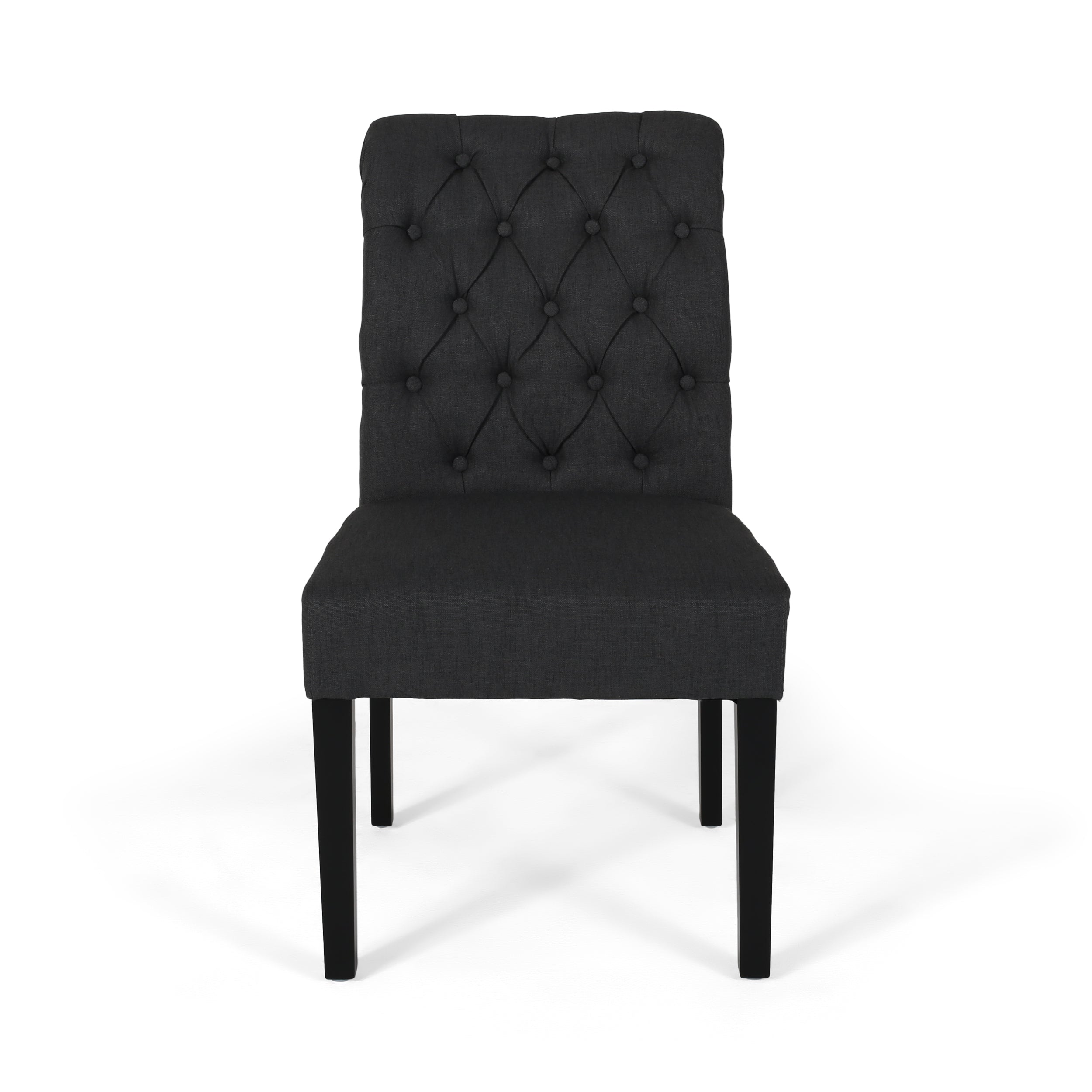 Tuft Dining Rolltop Chairs with Button Tufted Backrest (Set of 2)