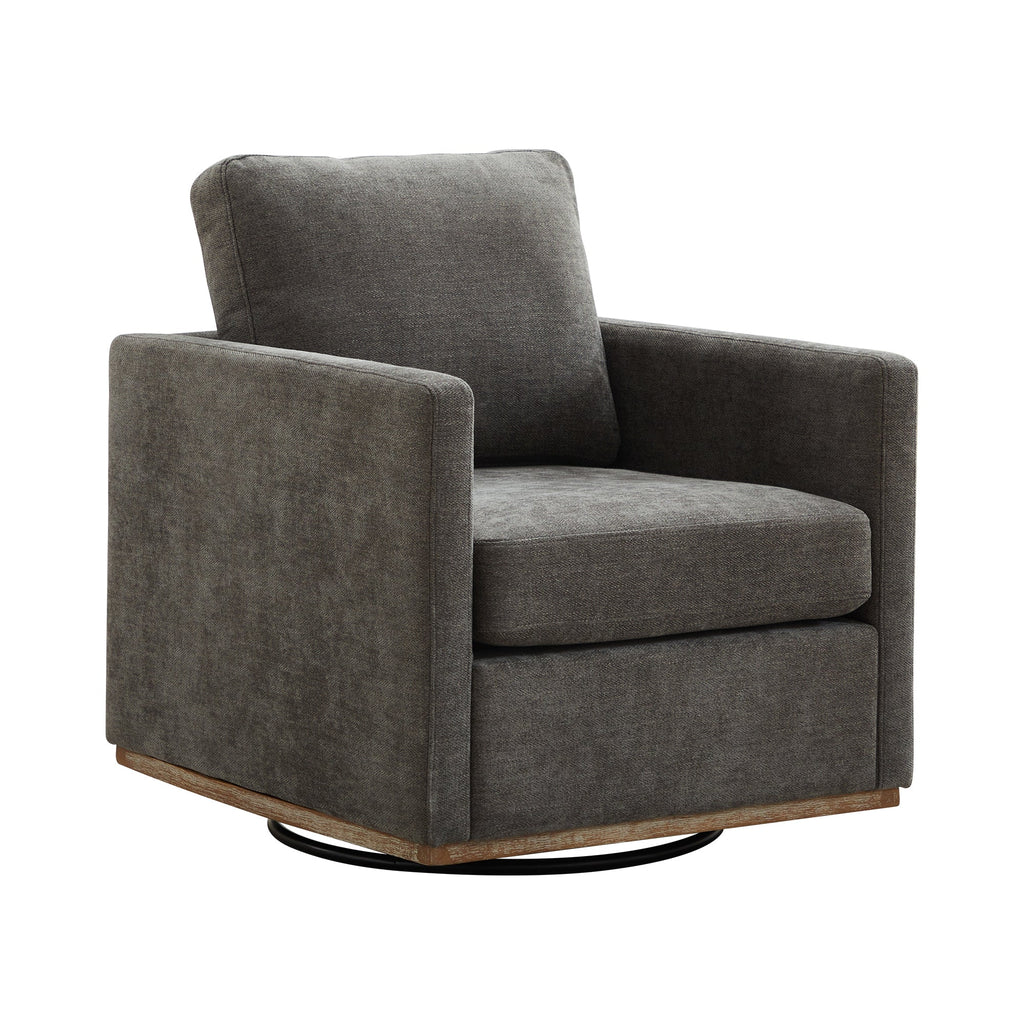 Modern Square Chenille Upholstered Swivel Accent Chair
