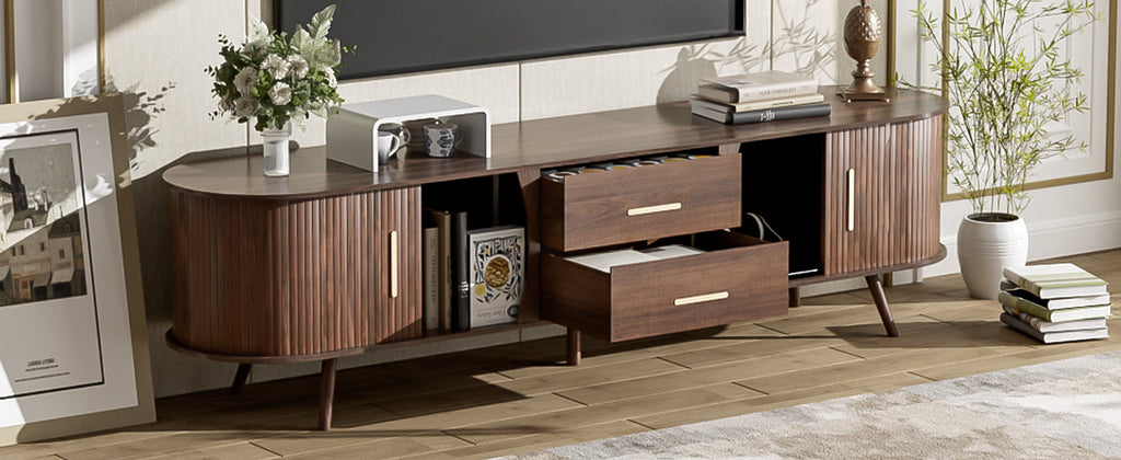 Mid-Century Modern TV Stand for 80' TV
