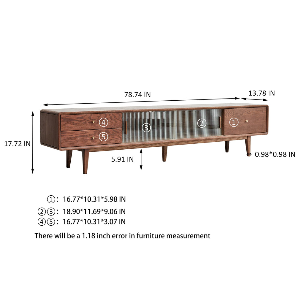 Walnut Color A Grade Oak TV Cabinet