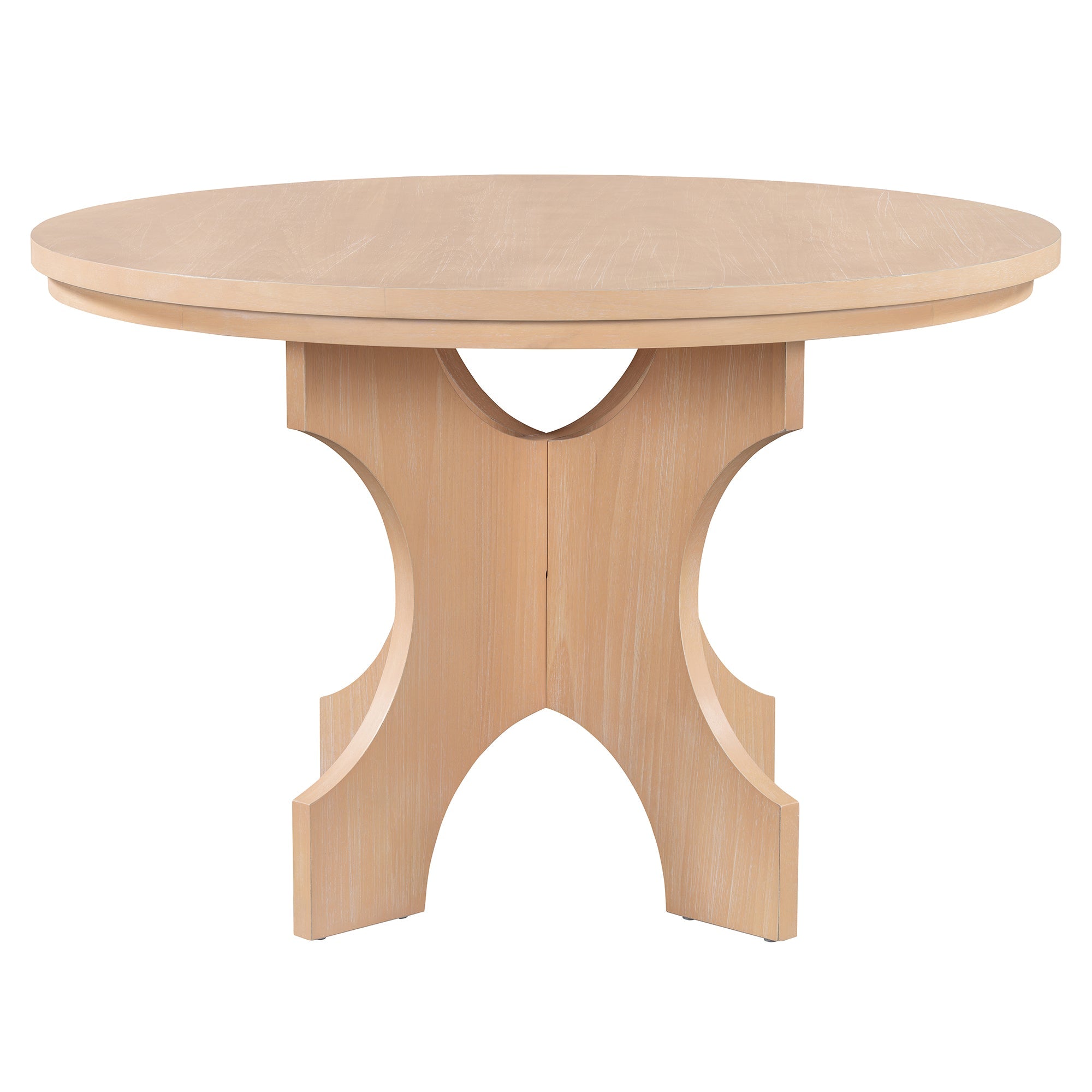Rustic Charm Round Dining Set with 3 Upholstered Chairs