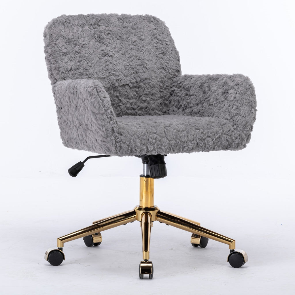 Violet Velve Home Office Chair with Golden Metal Base