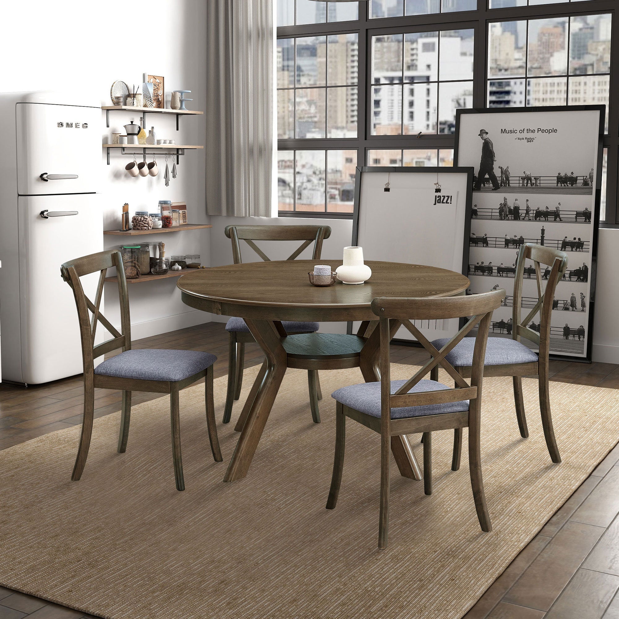 47.24''Round Rubber Wood Dining Table (1 Table)