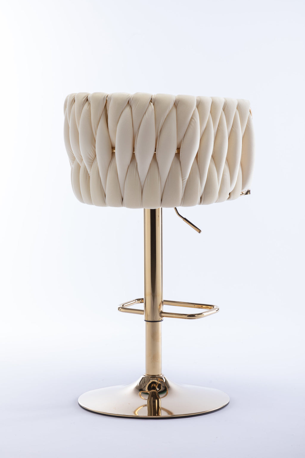 Swivel Height Adjustable Mechanical Lifting Velvet Bar Stools (Set of 2)