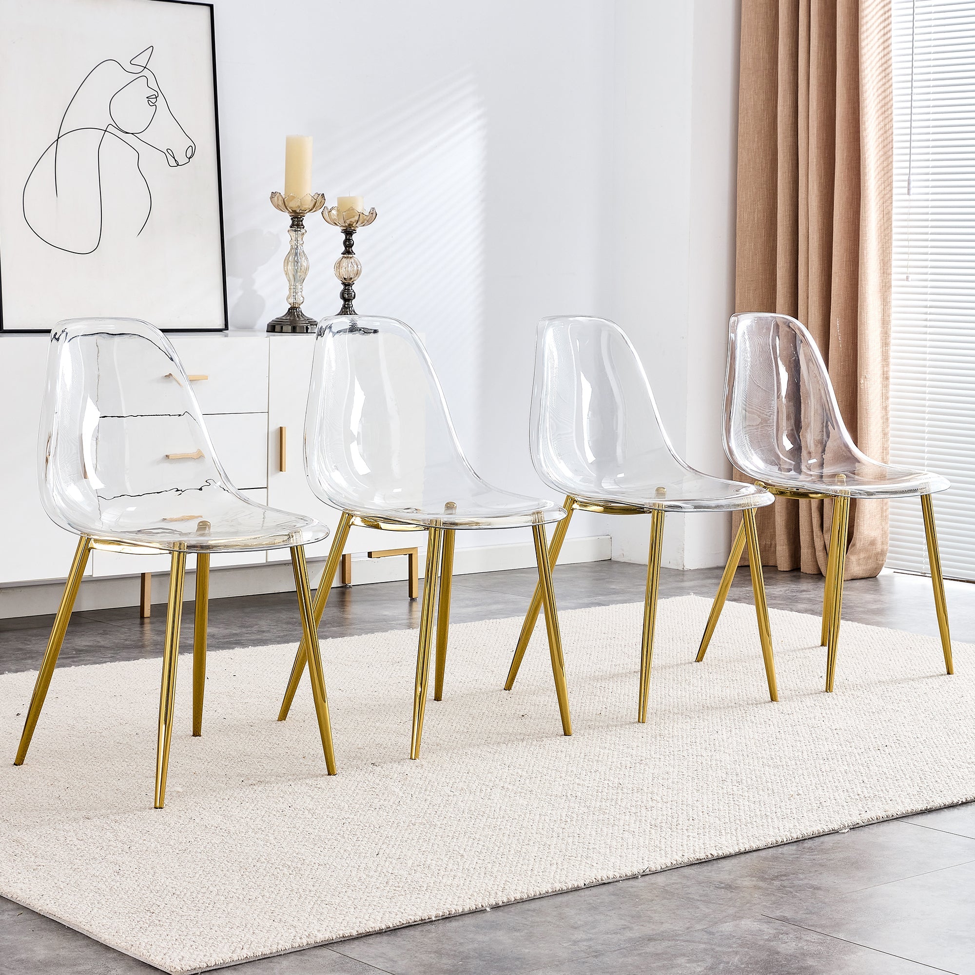 Modern Minimalist Transparent Metal Dining Chairs