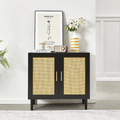 Side Panel Buffet Cabinet with Natural Rattan Door
