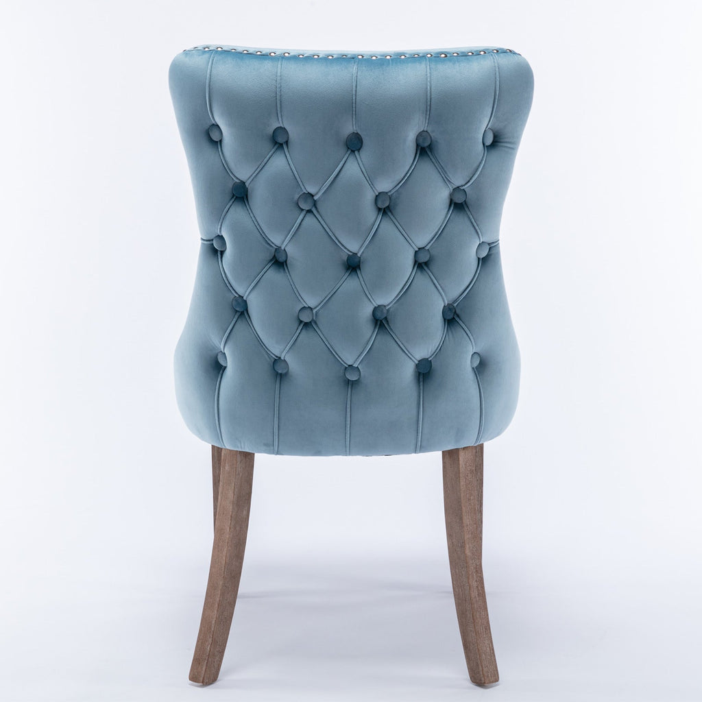 Modern Velvet Upholstered Wing-Back Dining Chairs (Set of 2)